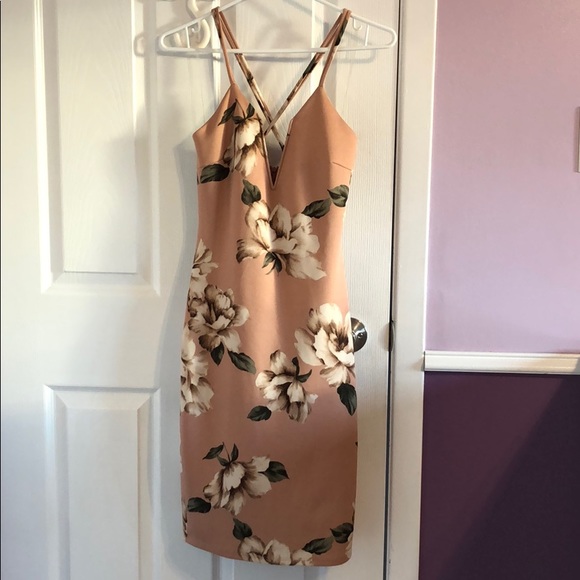 Charlotte Russe Dresses & Skirts - Pink Flower Bodycon Dress Charlotte Russe Dresses & Skirts - Pink Flower Bodycon Dress
